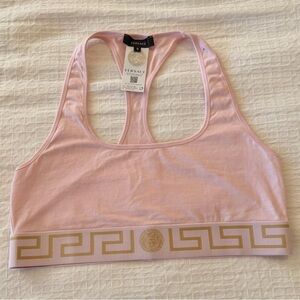 Versace Light Pink and Gold Sports Bra